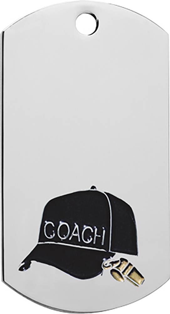 Coach Etched & Paint Filled Dog Tag