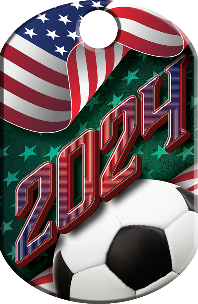Soccer 2024 US Flag Monster Dog Tag