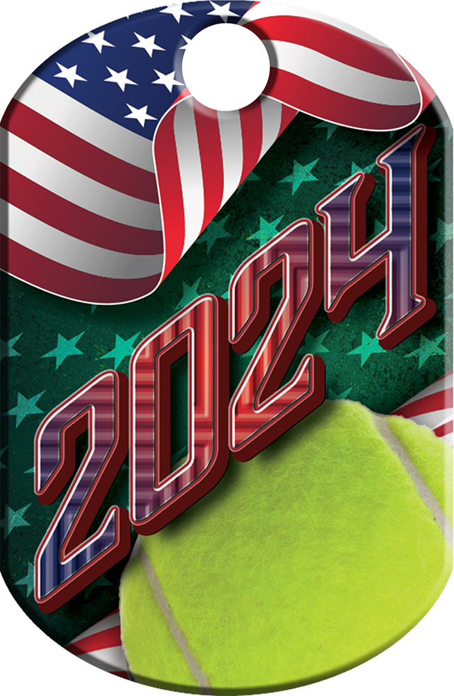 Tennis 2024 US Flag Monster Dog Tag