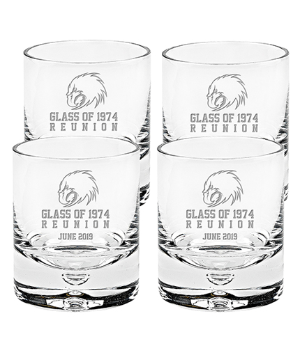 12 oz. Lead Free Crystal Double Scotch Glasses - Set of 4