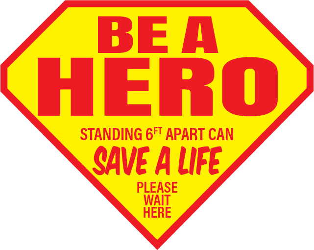 Be A Hero Floor Decal - 12x9.5 inch