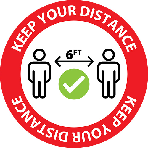 Keep Your Distance Floor Decal - 17 inch