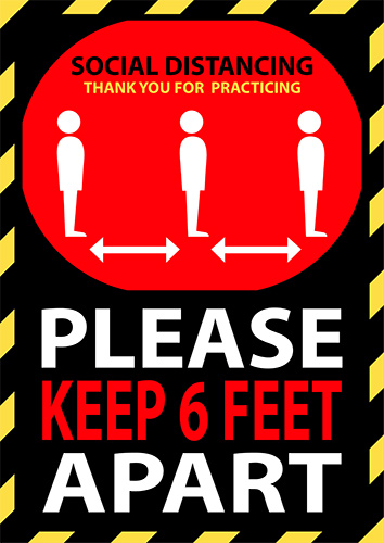 Please Keep 6 ft Apart Floor Decal - 8.5x12 inch