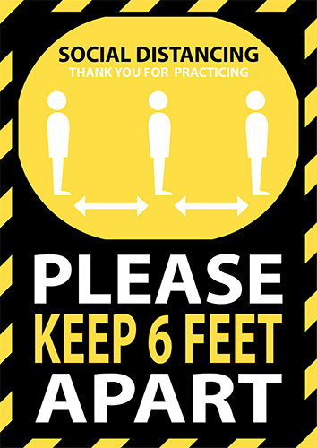 Please Keep 6 ft Apart Floor Decal - 12x17 inch
