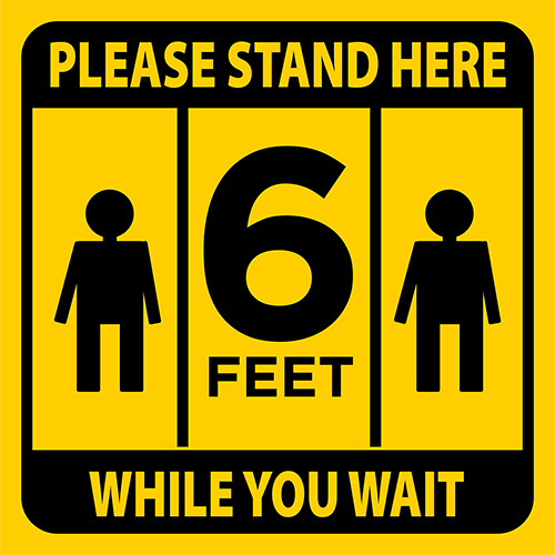 Please Stand Here While You Wait Floor Decal - 17x17 inch