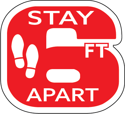Stay 6ft Apart Shape Floor Decal - 17x15.5 inch