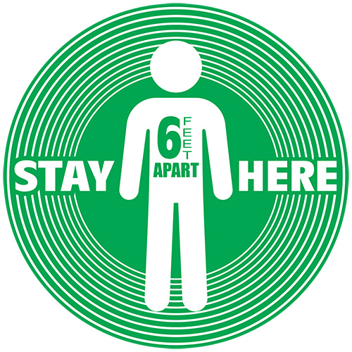 6 ft Apart Here Floor Decal - 12 inch
