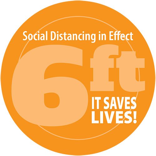 Social Distancing In Effect Floor Decal - 12 inch