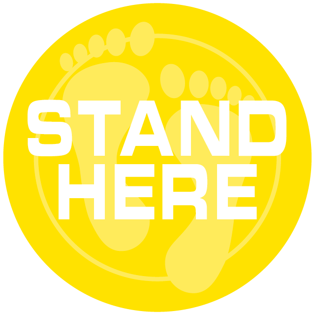 Stand Here Floor Decal - 12 inch