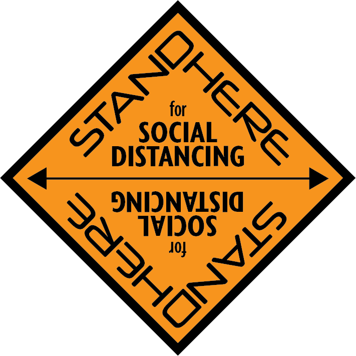 Stand Here For Social Distancing Floor Decal - 12 inch