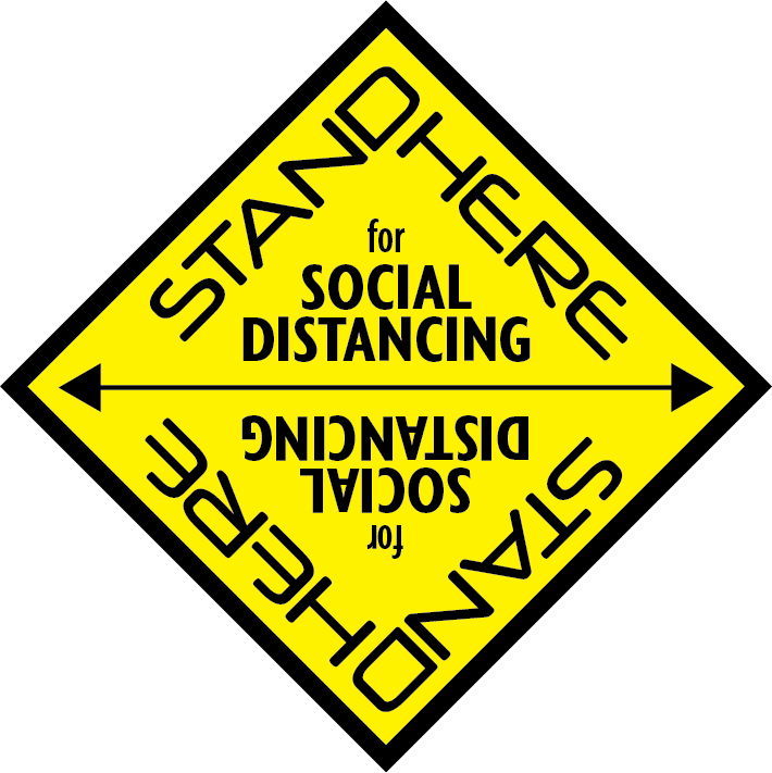 Stand Here For Social Distancing Floor Decal - 17 inch