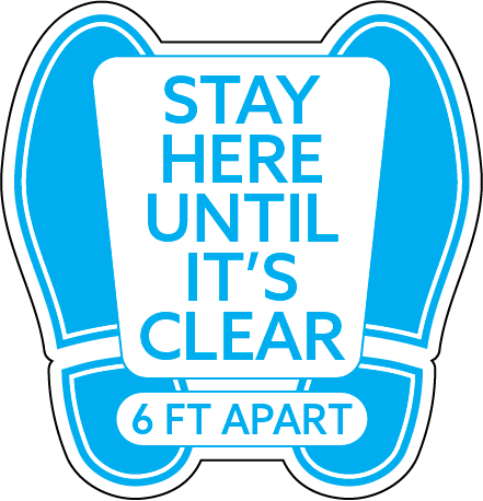 Stand Here Until It's Clear Floor Decal - 17 x 16.5 inch