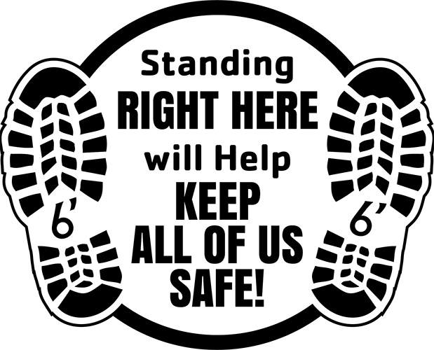 Standing Right Here Will Help Floor Decal - 12x9.5 inch