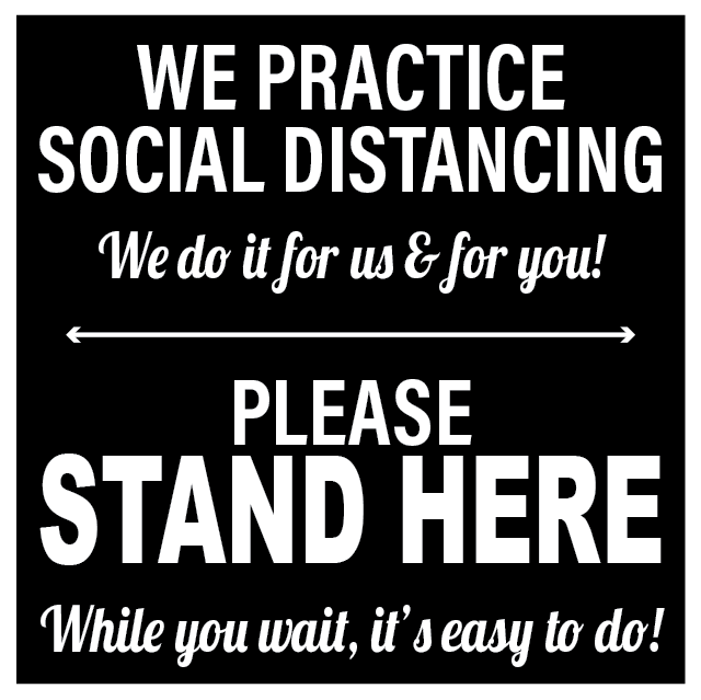 We Practice Social Distanceing Floor Decal - 17 inch
