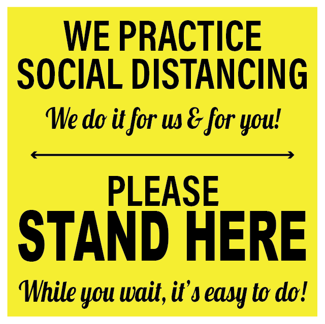 We Practice Social Distanceing Floor Decal - 12 inch