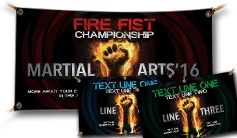 Martial Arts Vinyl Banner- Fire Fist