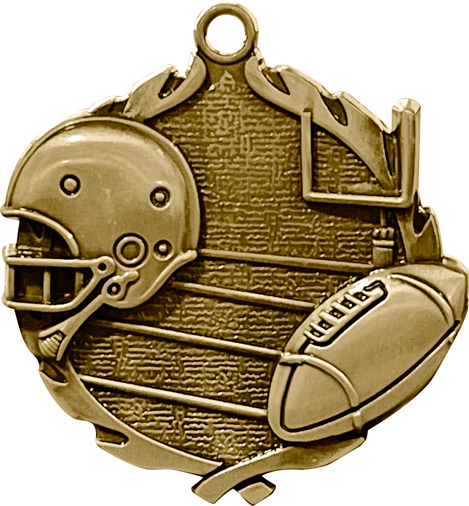 1.75 inch Football Wreath Medal