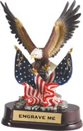 Eagle with 2 American Flags Resin