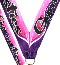 7/8 x 30 in. Gymnastics Pink & Purple Ultra Wave Sateen Neck Ribbon