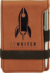 Rawhide Leatherette Notepad with Pen