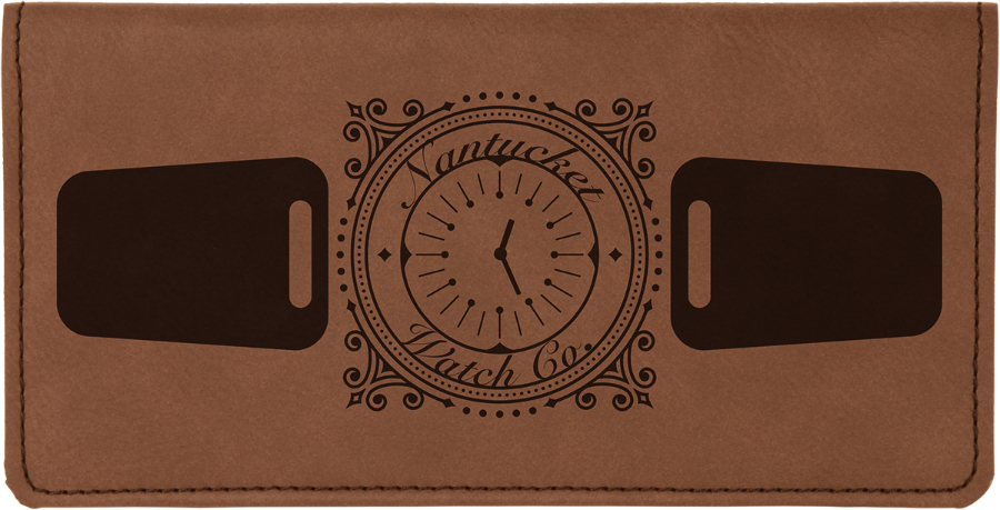 Dark Brown Leatherette Checkbook Cover