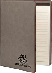 Gray Leatherette Portfolio with Notepad
