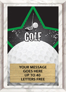 Golf Full Color Star Plaque