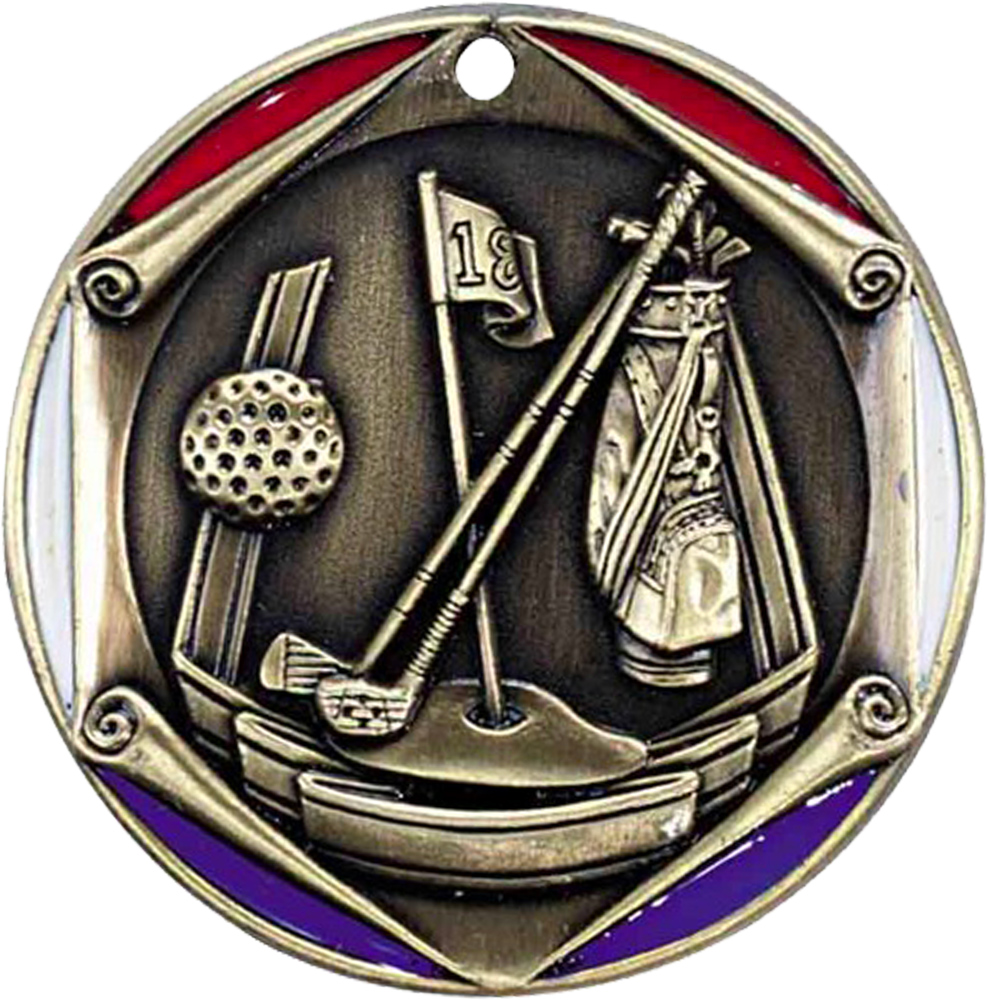 2 inch Golf RWB Diecast Medal
