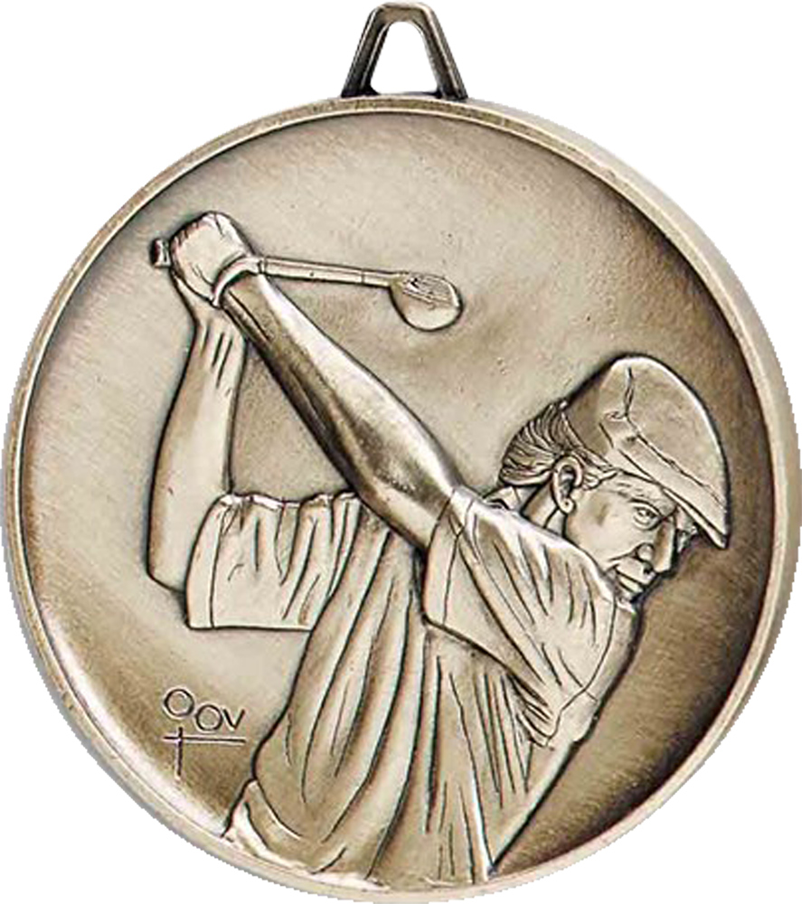 2.5 inch Premium Satin Finish Medal - Golf Male