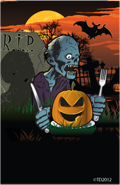 Halloween- Zombie Pumpkin Plaque Insert