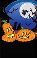 Halloween- Two Pumpkins Plaque Insert