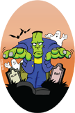 Halloween- Frankenstein Oval Insert