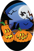 Halloween- Two Pumpkins Oval Insert