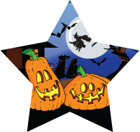 Halloween- Two Pumpkins Star Insert