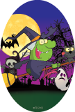 Halloween- Witch Kid Oval Insert