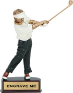 Golf Full Color Action Resin Trophy - Male