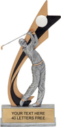 Golf Painted Banner Resin Trophy - Male