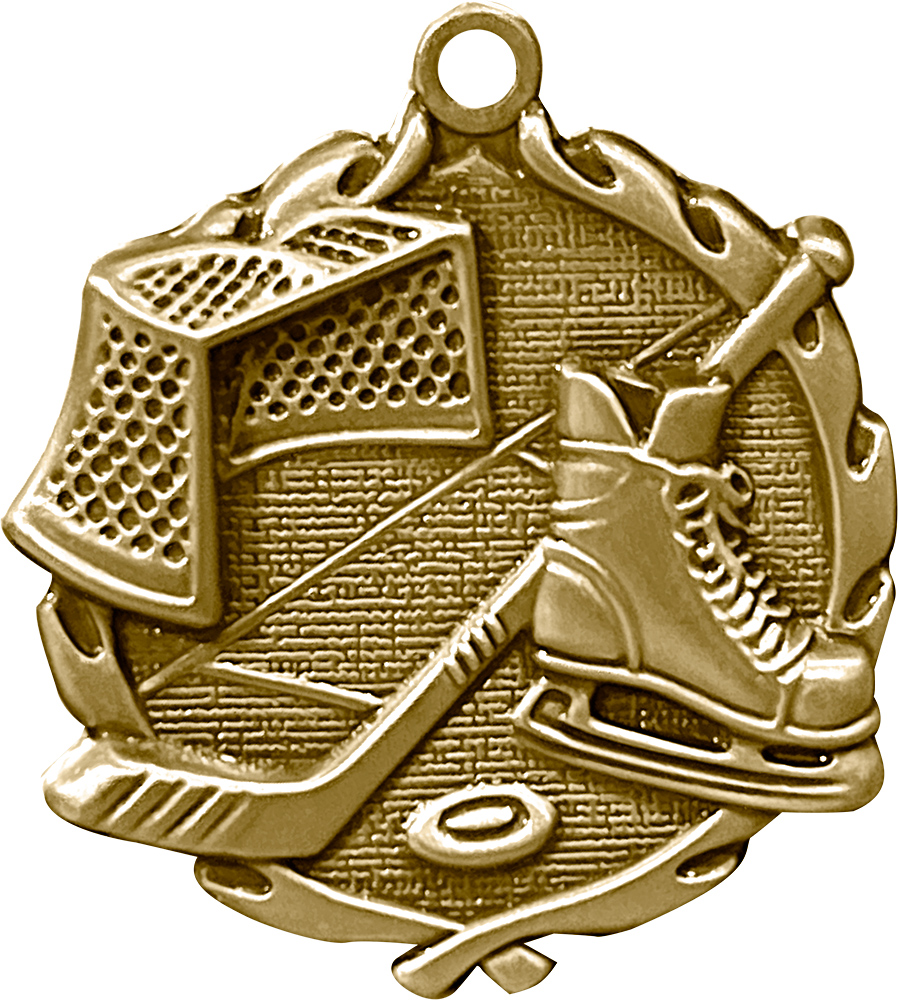 1.75 inch Hockey Wreath Medal
