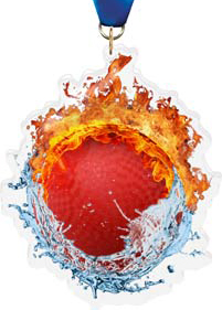 Fire & Water Dodgeball Colorix-M Acrylic Medal