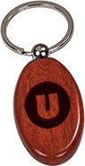 Oval Wooden Key Chain- Rosewood