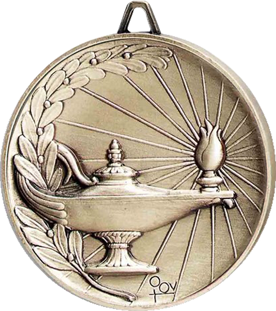 2.5 inch Premium Satin Finish Medal - Lamp of Knowledge