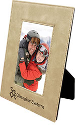 6.75 x 8.75 Light Brown Laserable Leatherette Picture Frame