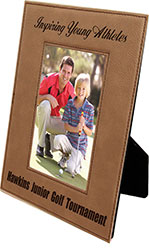 6.75 x 8.75 Dark Brown Laserable Leatherette Picture Frame