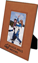 6.75 x 8.75 Rawhide Laserable Leatherette Picture Frame