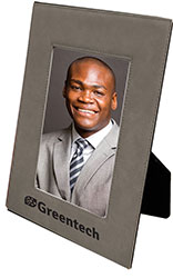 6.75 x 8.75 Gray Laserable Leatherette Picture Frame