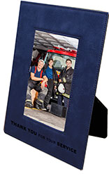 6.75 x 8.75 Blue Laserable Leatherette Picture Frame