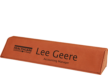 Rawhide Leatherette Desk Wedge Nameplate - 10.75 inch