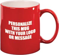 LazerMug Round Ceramic Mug- Red