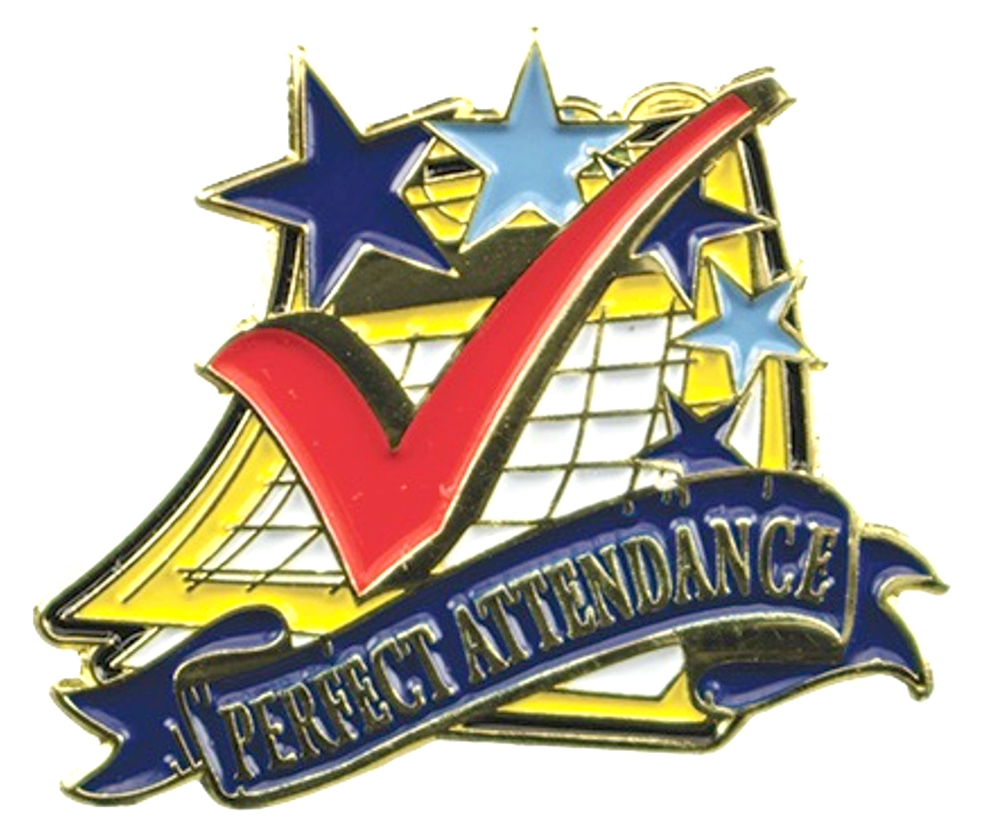 Perfect Attendance Academic Lapel Torch Pin