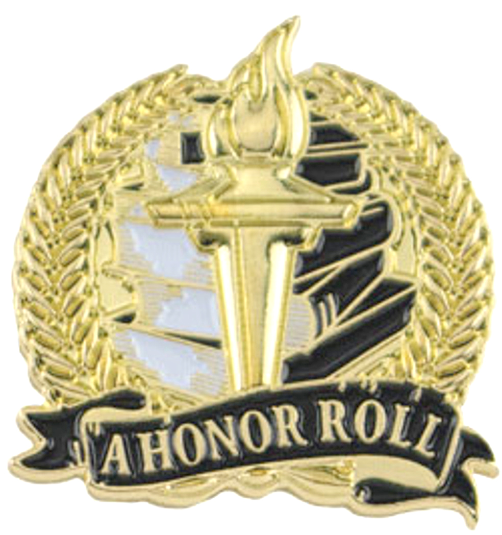 A Honor Roll Academic Lapel Torch Pin